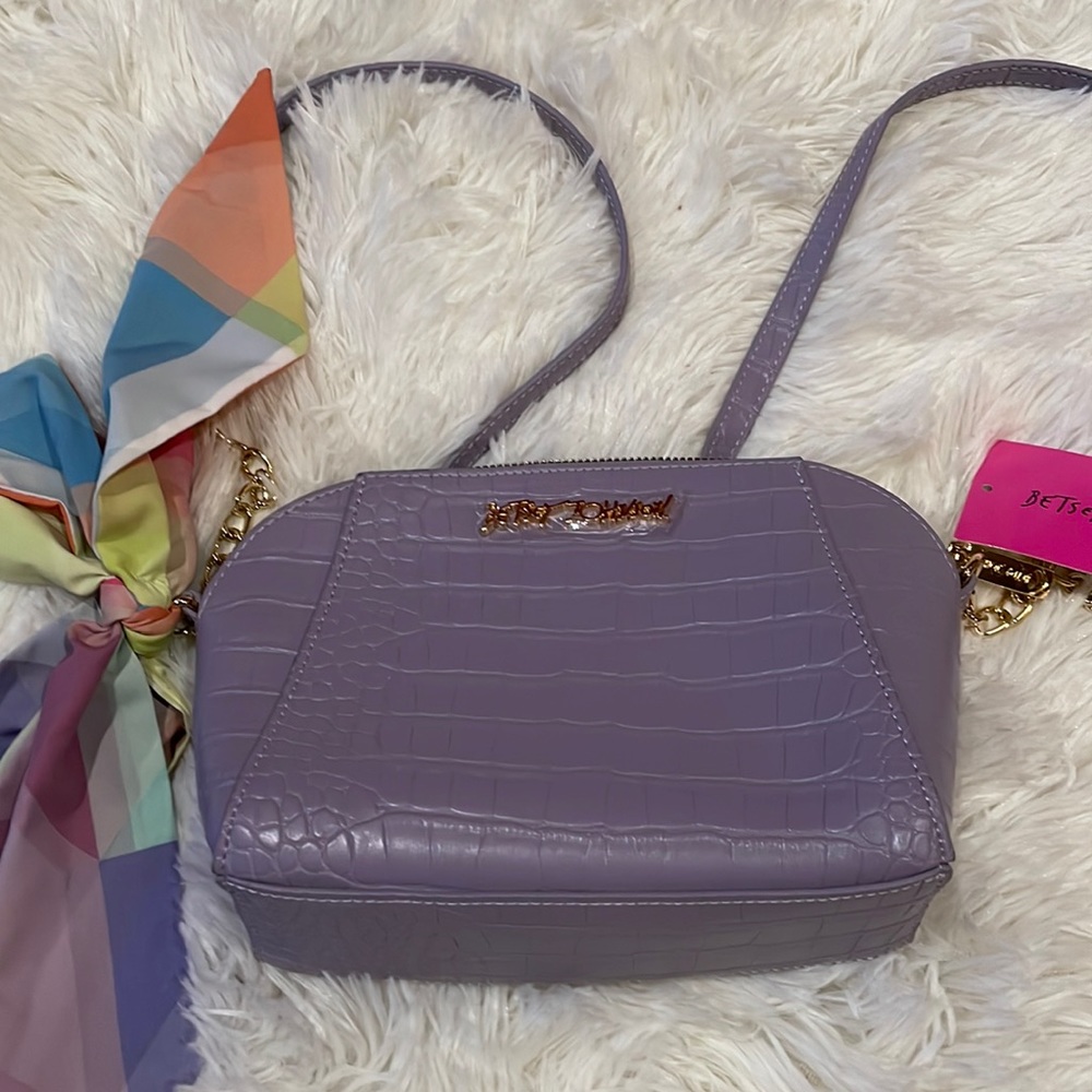 Betsey Johnson XO Anaya Crossbody with Scarf and Chain Strap